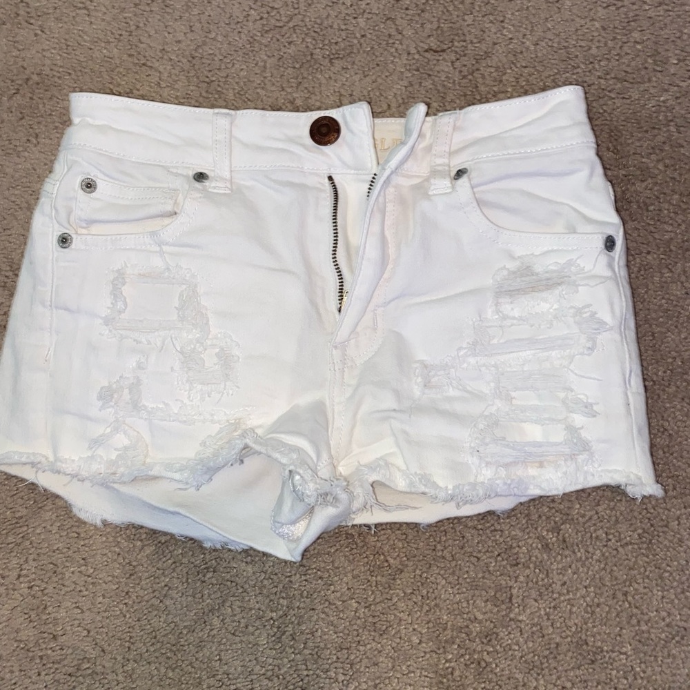 white super stretch shorts from american eagle